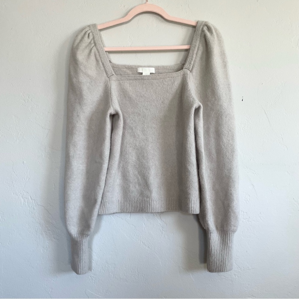 H&M wool grey long sleeve blouse